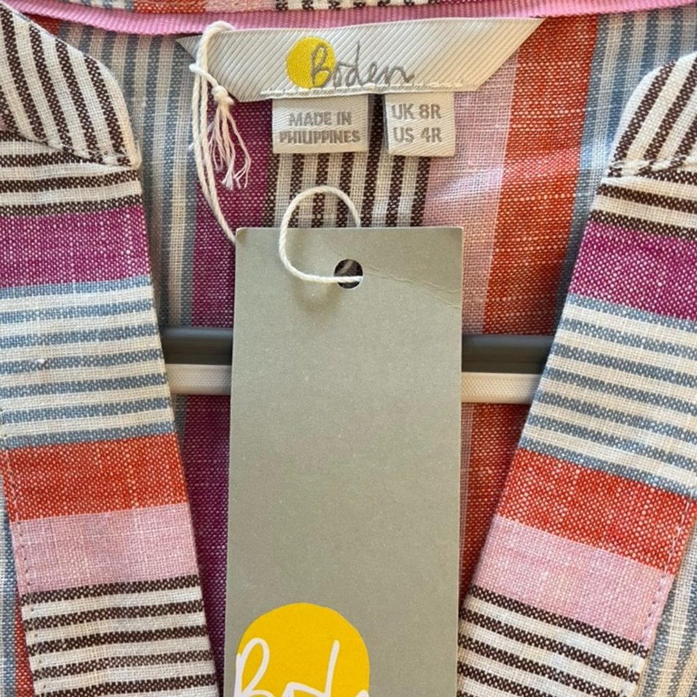 NWT Boden linen striped dress - Picture 3 of 3